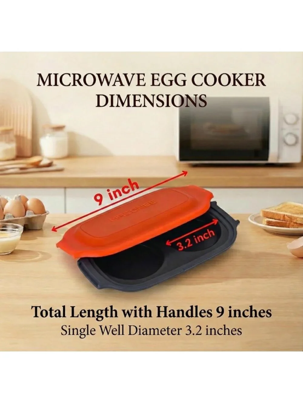 MACONEE ~ Microwave Egg Fryer, Cooker & Poacher for Breakfast Sandwiches For Two